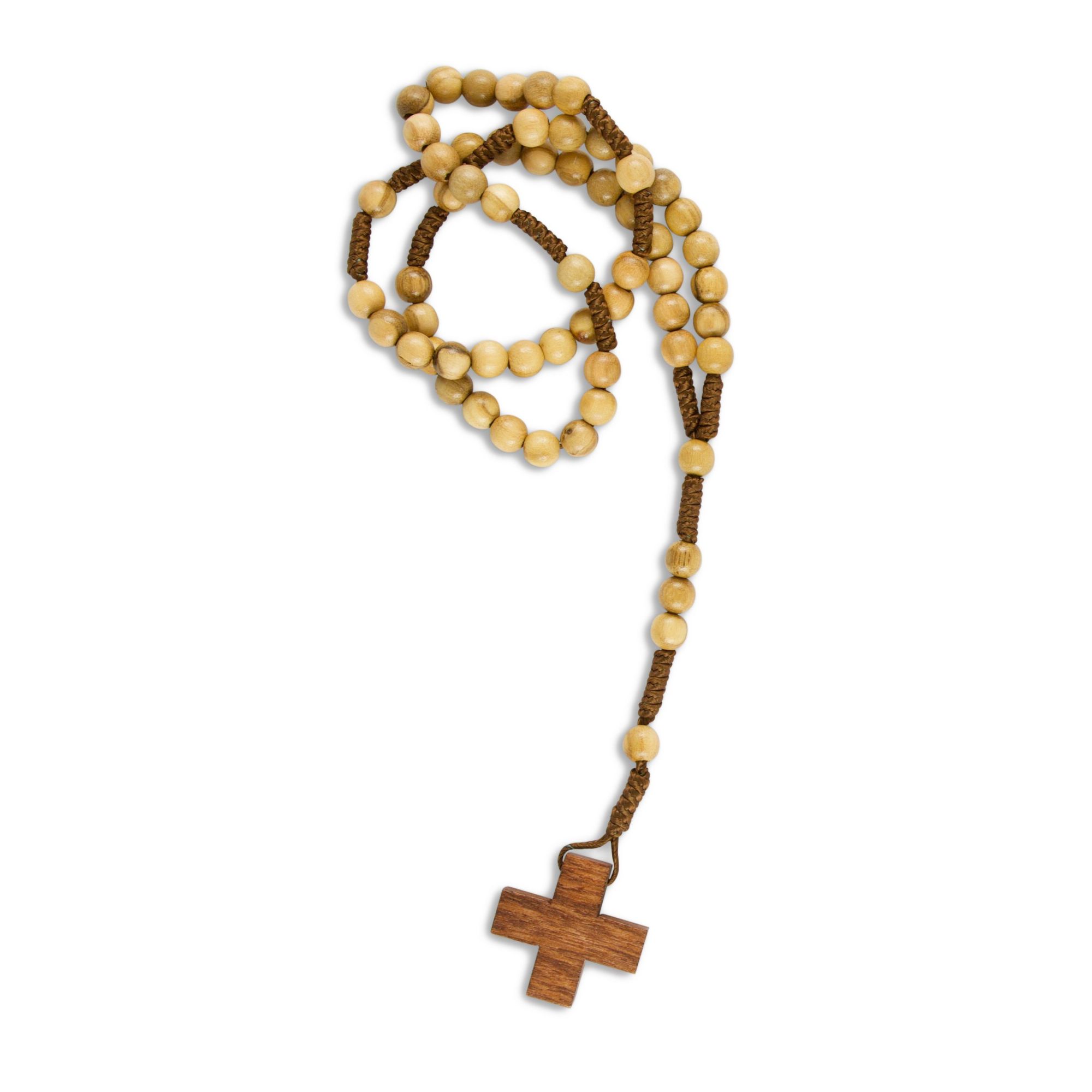 Rosenkranz-Kreuz aus Olivenholz - mit Ölfarben lasiert - DOLFILAND