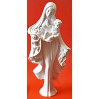 Madonna mit Engeln, Alabaster 30 cm