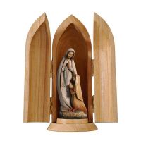 Madonna von Lourdes mit Bernadette, modern in Nische