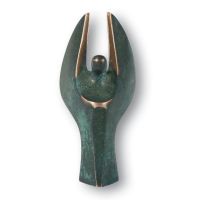Schutzengel aus Bronze mit Patina